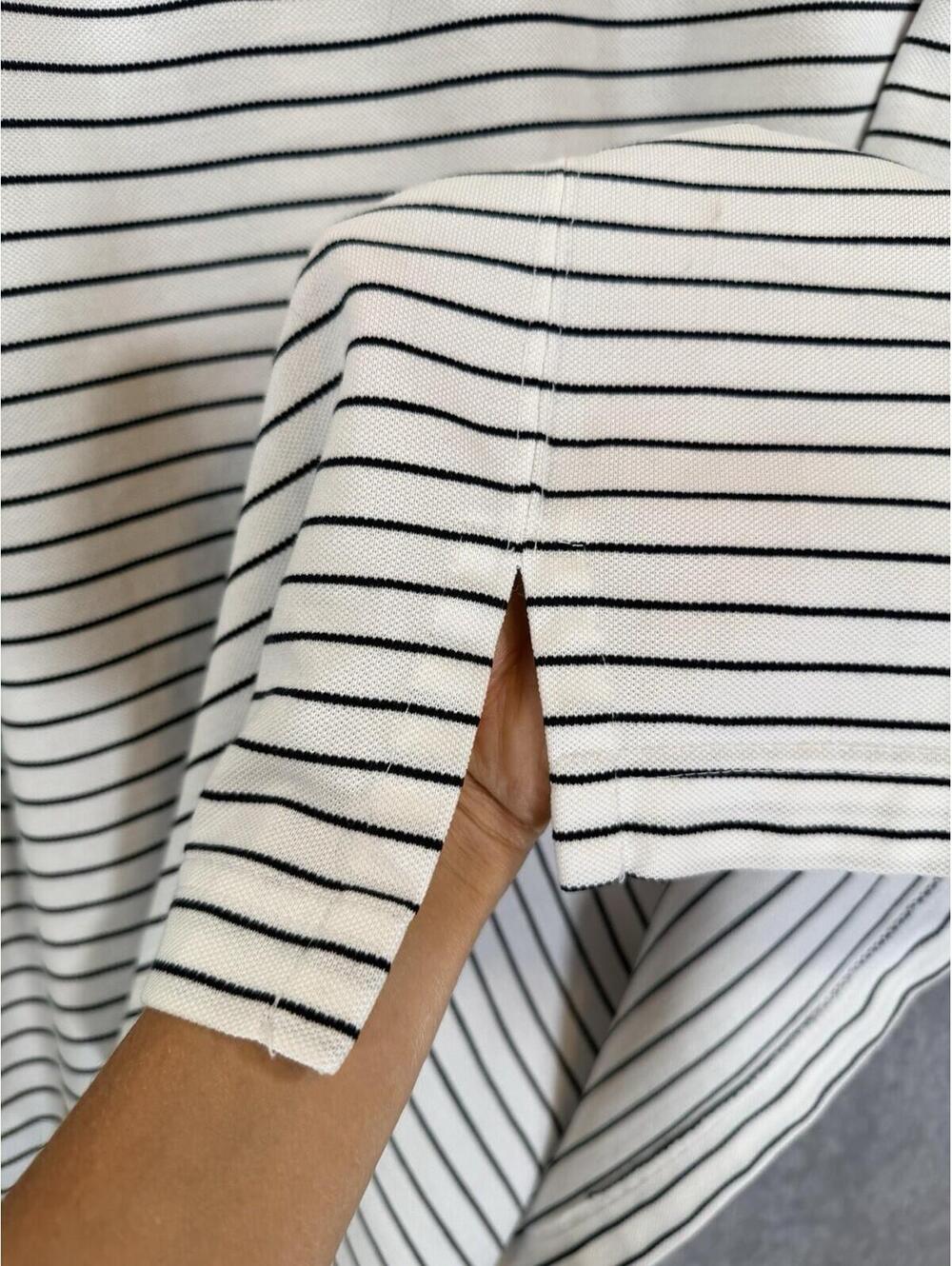 Vintage Old Marsh Golf Club Polo Shirt White Black Stripe Robert Bryan Size L - Picture 8 of 15